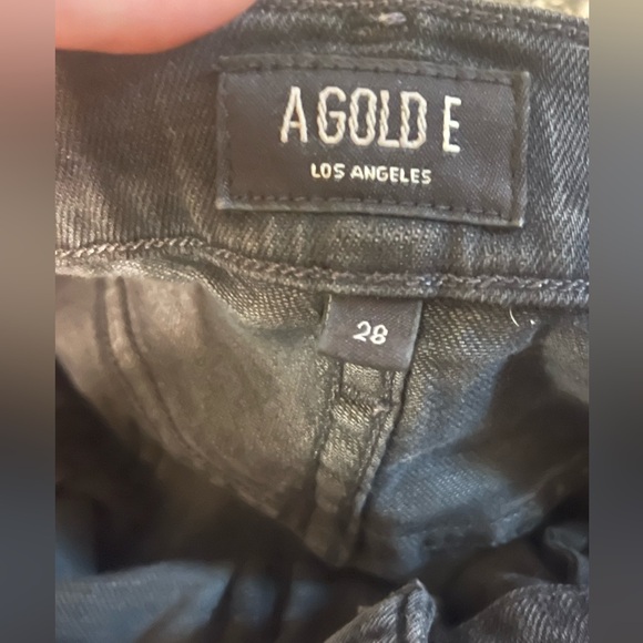 AGOLDE Denise Black Distressed Women's Jeans - Picture 4 of 4